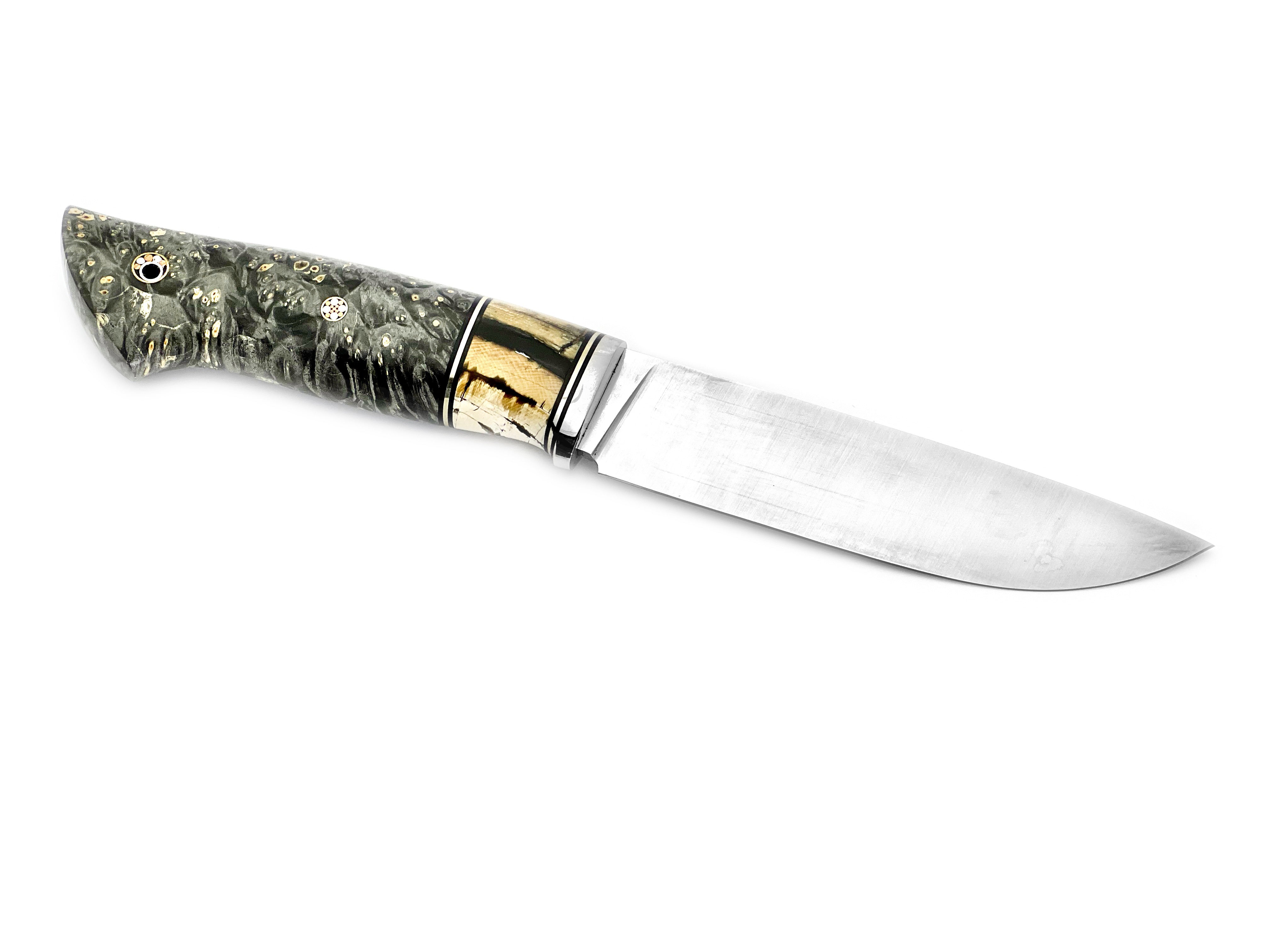 Cuchillo de Caza de Acero M390 con Diente de Mamut
