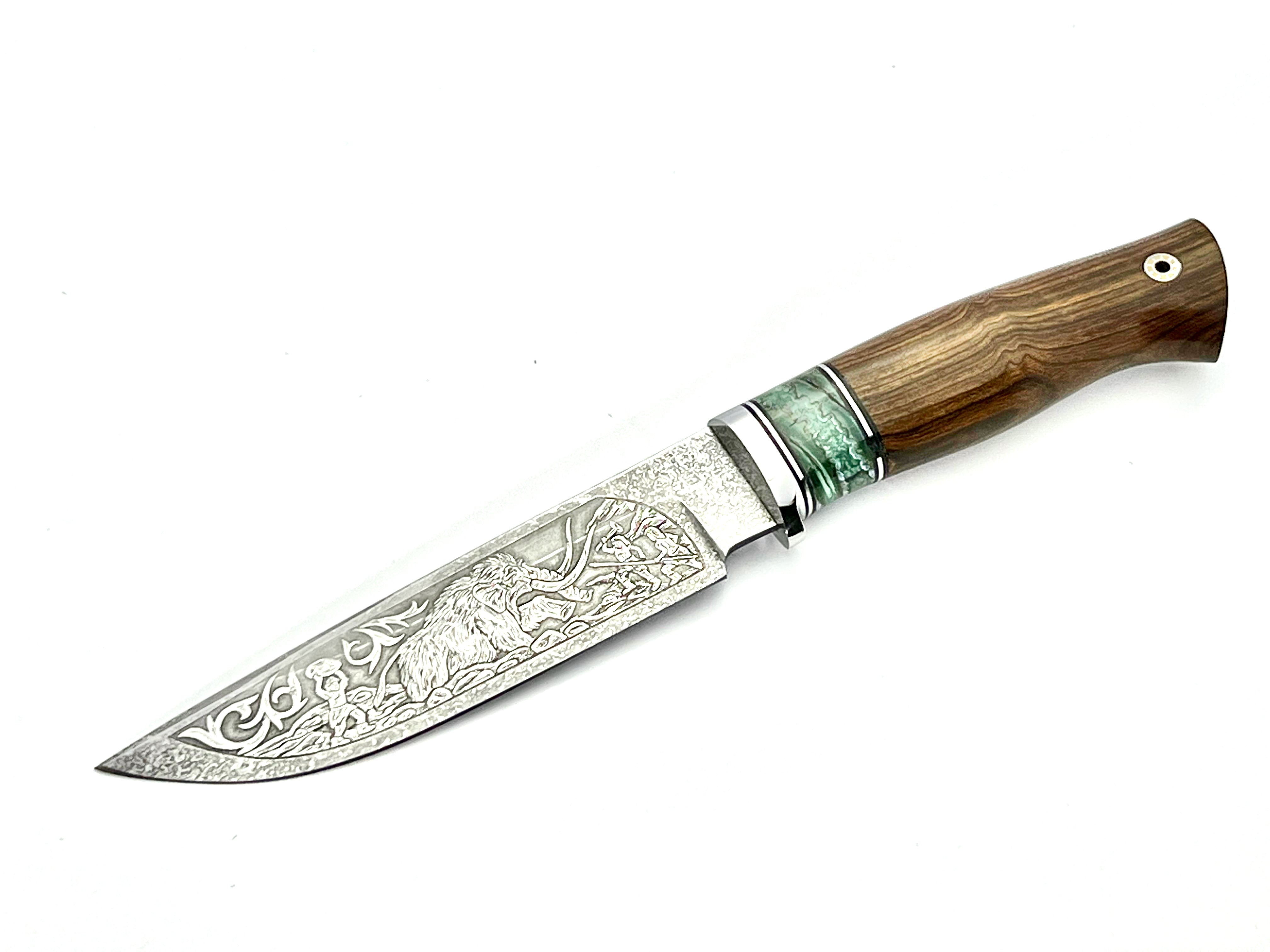 Bulat Steel Hunting Knife with Mammoth Tooth