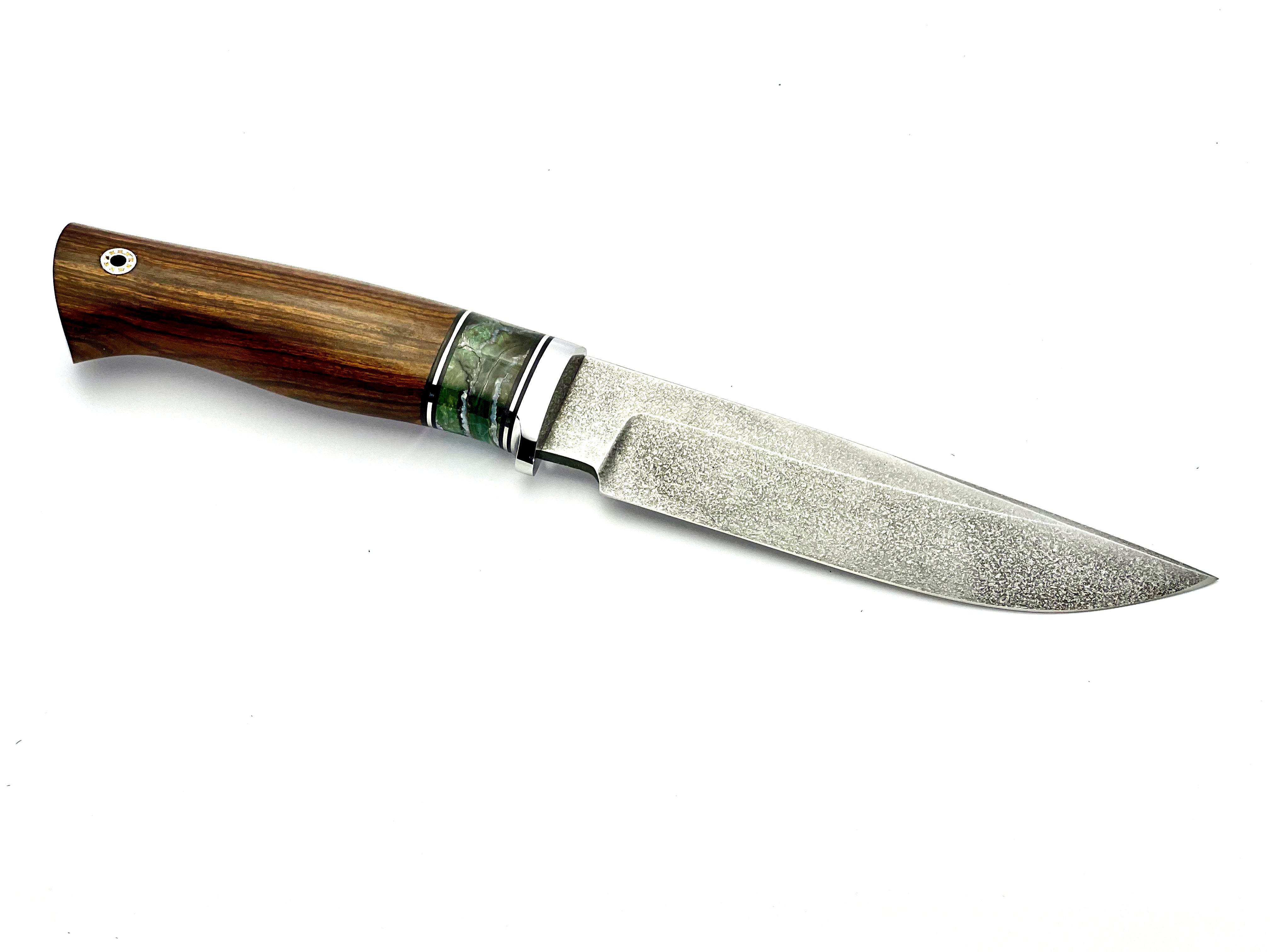 Cuchillo de Caza de Acero Bulat con Diente de Mamut