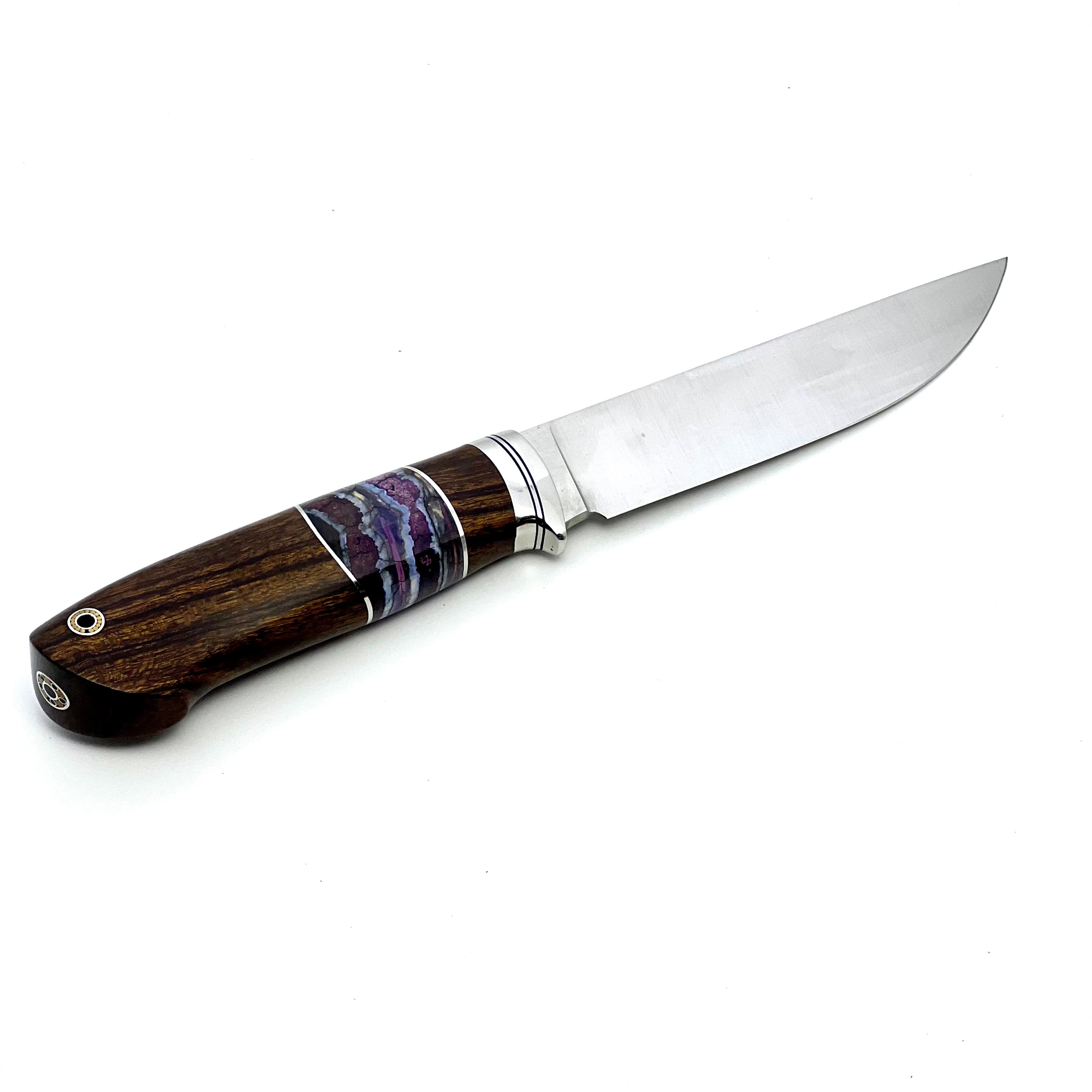 CPM® REX® 121 Steel Hunting Knife with Ironwood Handle and Mammoth Tusk
