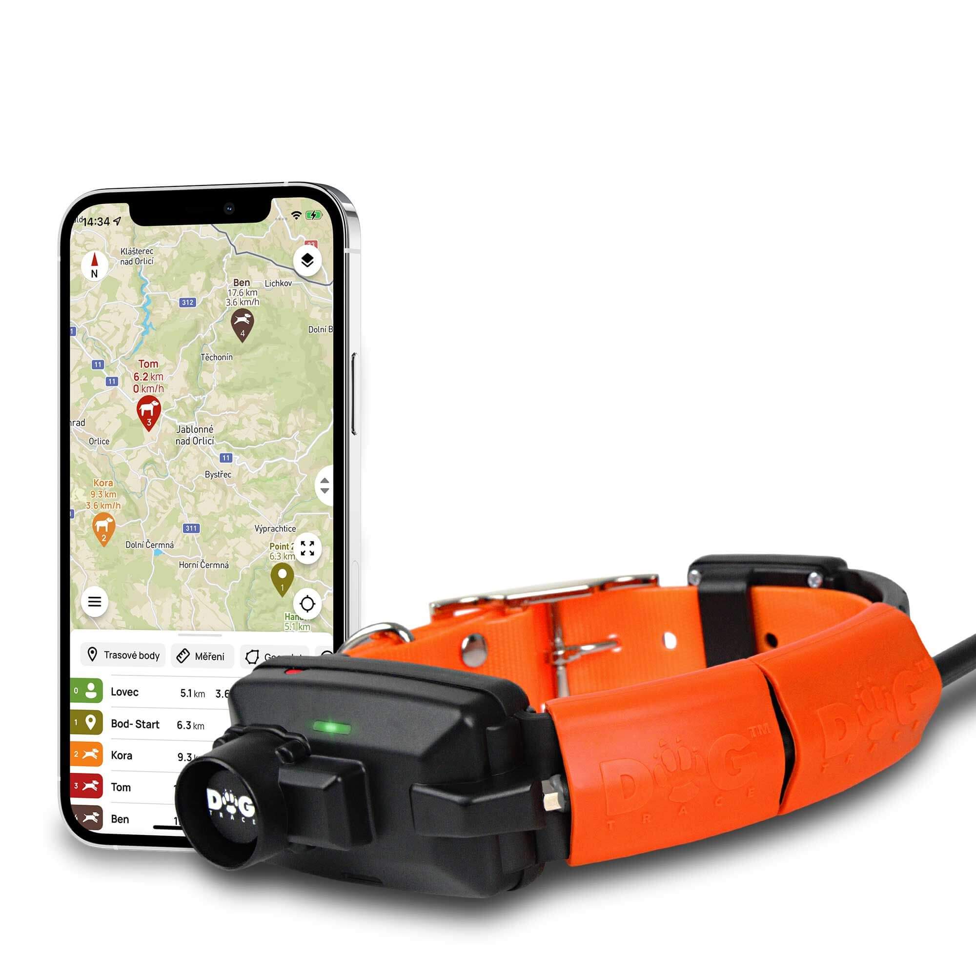 Collar localizador GPS Para Perros Dogtrace X30T color Naranja